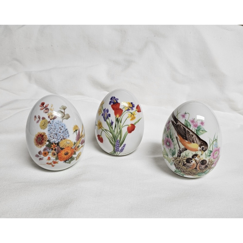 Vintage Avon Porcelain Eggs "Gifts of Nature" or "Four Seasons" Collection 1980s